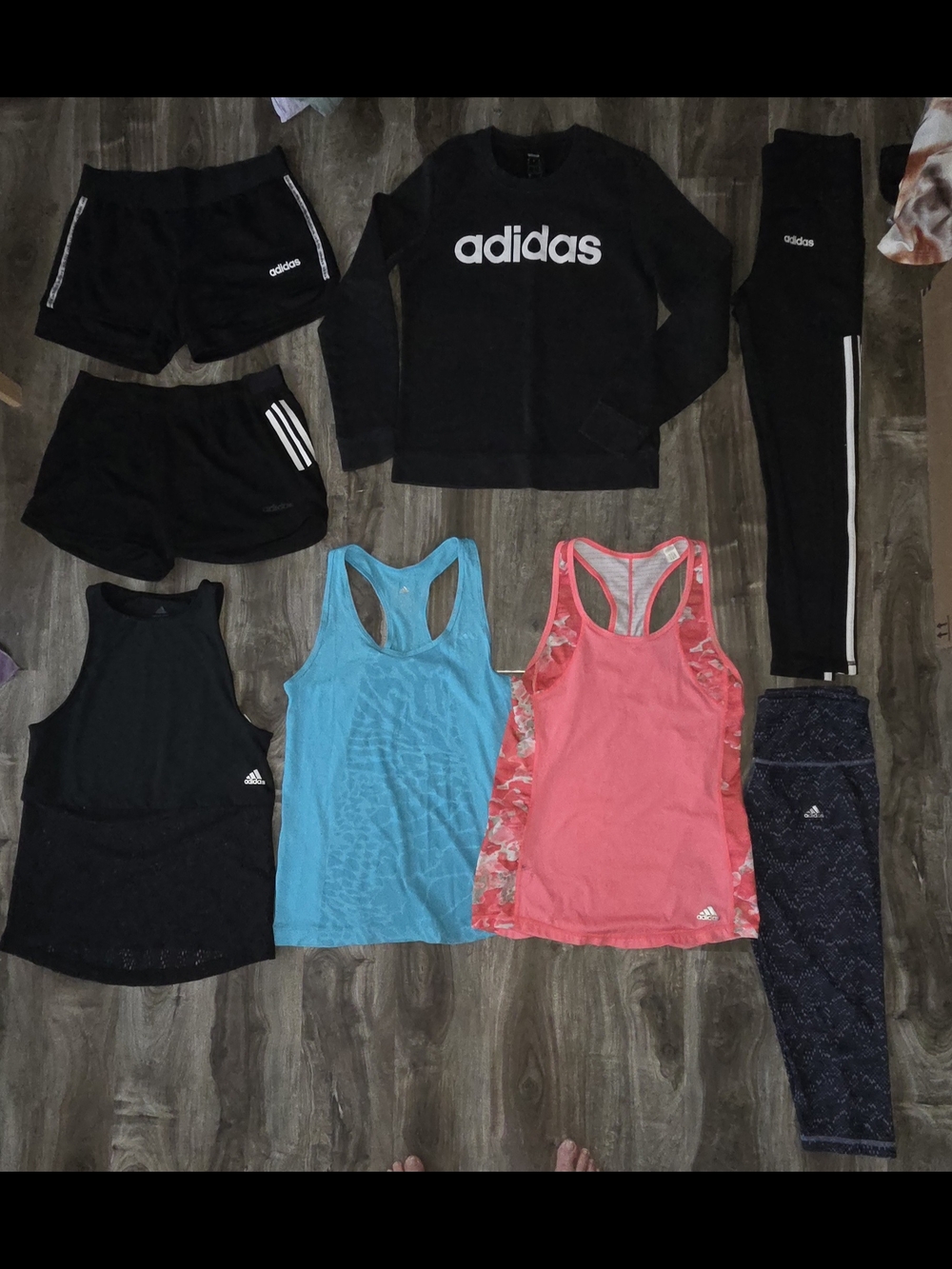 Adidas Activewear Bundle - Black, Teal, Coral - Picture 1 of 8